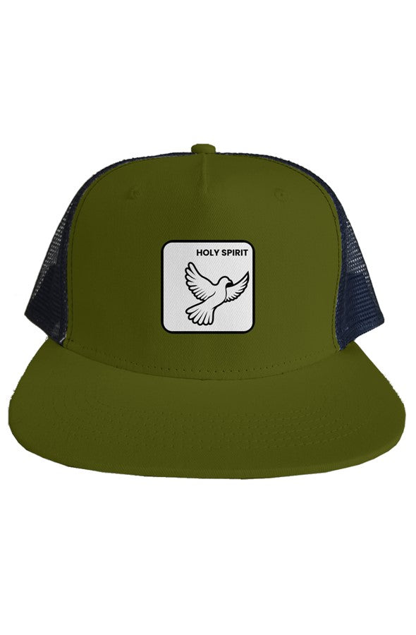Flat bill skater mesh snapback hat