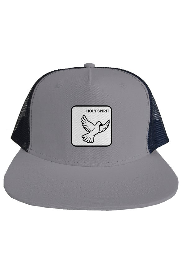 Flat bill skater mesh snapback hat